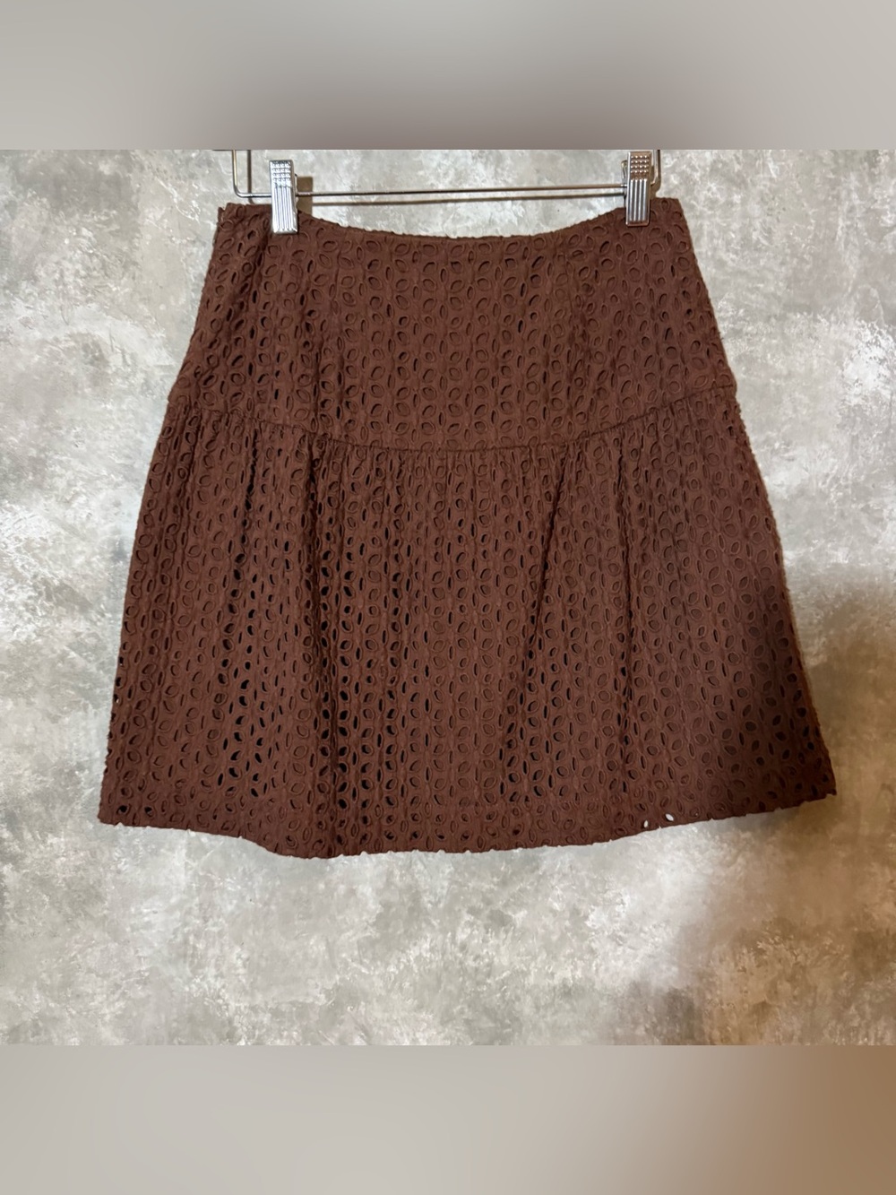 Calypso St. Barth Brown Eyelet Mini Skirt (Love 24)